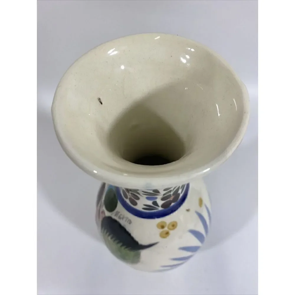 Large Vintage Mexican Tonala Folk Art Pottery Vase 12” - Picture 8 of 9